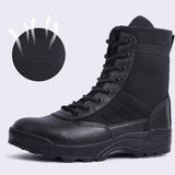 Men's Military Boots Combat Ankle Tactical Shoes Work Safety Motocycle Mart Lion Black(Mesh) 36 