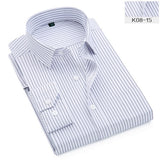 men's striped long sleeved non-iron slim fit dress shirts Solid Twill Social Clothing Mart Lion K08-15 XL China