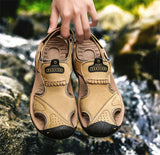 Summer Genuine Leather Outdoor Men's Shoes Sandals Casual Beach Sneakers Mart Lion   