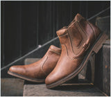  Men's Boots Leather Autumn Winter Vintage Style Ankle Short Chelsea Footwear Hombre MartLion - Mart Lion
