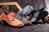  Men's Handmade Casual Leather shoes Slip On Flat Moccasins Oxford super MartLion - Mart Lion