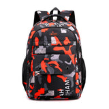 Leisure Bag Junior High  Backpack Camouflage School Students Trend Shoulder Bag Back To School Mart Lion Red 20 inches 