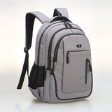 Pack Large Capacity Men's Backpack Laptop 15.6 Oxford Solid Multifunctional School Bags Travel Schoolbag Back Mart Lion Light grey Small  (47x33x17cm) 