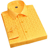 Spring Men's Long-sleeved Shirt Tiger Print Orange Lapel Single-breasted Top Hanfu Slim Fit MartLion 5 M 