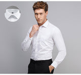 Men's Basic Standard-fit Long Sleeve Dress Shirt Solid/striped Formal White Work Office Classic Mart Lion   