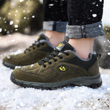 Winter Lager Outdoor Men's Leather Casual Shoes Women Warm Fur Sneakers Lace Up Adult Footwear Plush Spring Summer Walking Mart Lion   