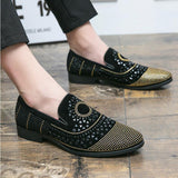 Men's Casual Shoes Suede Leather Moccasins Loafers Flats Rhinestones Mart Lion   