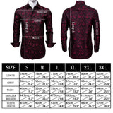 Barry Wang Luxury Black Paisley Silk Shirts Men's Long Sleeve Casual Flower Silver Shirts Designer Fit Dress MartLion   