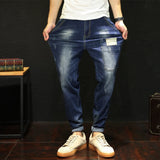 Men  splice Slim Stretch Jeans Classic Multi-pocket cotton male Casual denim MartLion   