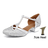 Modern Dance Shoes For Women Girls Ladies Ballroom Latin Tango Jazz High Heels Salsa Sandals MartLion Silver 7CM 43 CHINA
