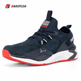 Baasploa Men's Suede Shoes Waterproof Sneakers Non-slip Casual Running Damping Outdoor Walking Mart Lion 113105-LA no plush 41 