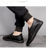 Summer Men's Leather Shoes Slip-On Casual Moccasins Loafers Soft Massage Leather Flats Footwear Driving Walking Mart Lion   