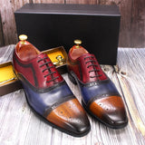 Men‘s Oxford Shoes Handmade Genuine Calfskin Leather Brogue Shoes Wedding Party Formal Shoes MartLion   