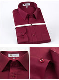 Men's Non Iron Standard-fit Solid Basic Dress Shirt Formal Premium 100% Cotton Long Sleeve Work Office Mart Lion   