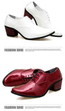 Men's Patent Leather Oxford Shoes Breathable Pointed Toe High Heels Formal Prom Dress Wedding Groom MartLion   