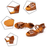 Children Dance Shoes for Girls Women Ballroom Latin Ladies Modern Tango Performance Salsa Sandals 3.5CM Heel MartLion   