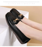 Summer Women Flats Shoes Cutouts Genuine Leather Loafers Breathable Ballet Flats Oxford Casual MartLion   