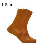 Sports Racing Cycling Socks Sport Breathable Road Bicycle Men's and Women Outdoor 9 color Mart Lion brown 36-39 