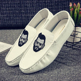 Men's Leather Casual Shoes Spring Summer Trend Lightweight Tiger Embroidery Cool Loafers Driving Mart Lion   