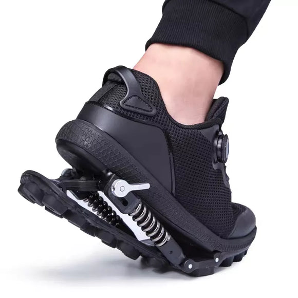 Mechanical Shoes With Steel Spring Wire Shoelace 2 in 1 Sports Shock Absorption MartLion   