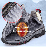 Winter Men's Suede Work Shoes Fur Warm Ankle Boots Outdoor Non-slip Waterproof Snow MartLion   