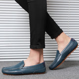 Winter Warm Men's Loafers Genuine Leather Driving Shoes Casual Designer Fur Loafers MartLion   