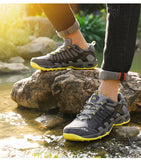 Leather Men's Casual Shoes Male Summer Mesh Breathable Sneakers Rubber Sole Hiking Outdoor Zapatos De Hombre