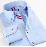 Smart Five Men Dress Shirts cotton Long Sleeve Regular Slim Fit Formal Shirts Male MartLion   