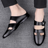 Casual Leather Slides Outdoor Men's Slippers Leisure Shoes Sandals MartLion   