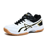 Men's Badminton Shoes Spring Lightweight Volleyball Sneakers Lace Up Breathable Badminton Trainers MartLion BlackGold 6.5 