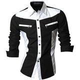 Spring Autumn Features Shirts Men's Casual Shirt Long Sleeve Casual Shirts MartLion K018-Black US S CHINA