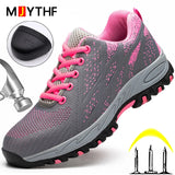 Work Safety Shoes For Women Men Indestructible Sneakers Steel Toe Puncture-Proof Protective Boots MartLion   