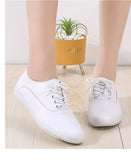 Leather Women's Casual Shoes Soft-sole Moccasins White Shoes Luxury Sneakers Flat MartLion   