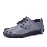 Men's Handmade Casual Leather shoes Slip On Flat Moccasins Oxford super MartLion GRAY 15 