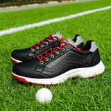 Men's Golf Shoes Waterproof Golf Sneakers Outdoor Golfing Spikes Shoes Jogging Walking Mart Lion   