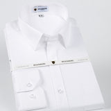 Men's Non Iron Standard-fit Solid Basic Dress Shirt Formal Premium 100% Cotton Long Sleeve Work Office Mart Lion White 38 