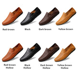 Spring Summer Men's Breathable Casual Shoes Genuine Leather Loafers Non-slip Boat Moccasins Mart Lion   