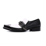 Elegant Black and White Men's Monk Strap Shoes Oxfords Brogue Formal Prom Banquet Wedding Party Dress MartLion   