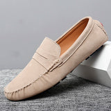 Men's Casual Shoes Suede Soft  Loafers Leisure Moccasins Slip On Driving MartLion Beige 11 