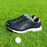 Men's Golf Shoes Waterproof Golf Sneakers Outdoor Golfing Spikes Shoes Jogging Walking Mart Lion   