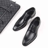 Men's Leather Dress Shoes Classic Retro Derby Lace-Up Wedding Party Office Oxfords Flats Mart Lion Black 6 