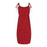 Dresses Sundress Summer Women Causal Polka Dot Sleeveless  Pleated elastic waist MartLion   