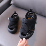 Children Summer Sandals Boys Girls Beach Shoes Baby Soft-soled Cute Candy Color Breathable Cloth MartLion Black 21 