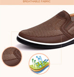 Summer Mesh Shoes Men's Slip-On Flat Sapatos Hollow Out Father Casual Moccasins Basic Espadrille Mart Lion   