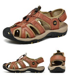 Men's Shoes Genuine Leather Sandals Summer Causal Beach Outdoor Casual Sneakers Mart Lion   