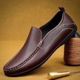 Men's Casual Shoes Loafers Moccasins Slip On Flats Driving MartLion Brown 12 