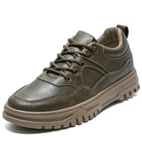 Men's Tooling Shoes Martin Leather Casual Light Non Slip Flat Bottomed Four Seasons Mart Lion Dark Khaki 39 