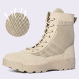 Men's Military Boots Combat Ankle Tactical Shoes Work Safety Motocycle Mart Lion Khaki(Mesh) 36 