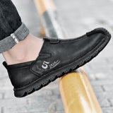 Men's Shoes Split Leather Casual Driving Moccasins Slip On Loafers Flat Mart Lion   