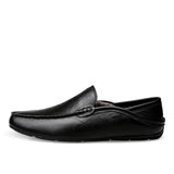 Winter Warm Fur Loafers Genuine Leather Handmade Driving Men's Shoes Casual Solid Slip-On Breathable MartLion   